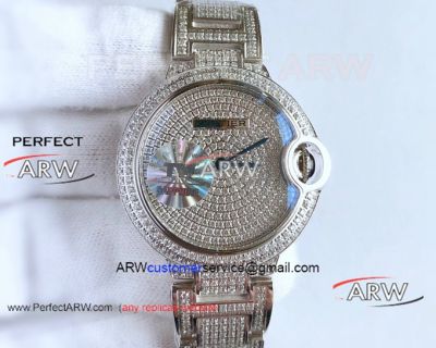 Perfect Replica 33mm Ballon Bleu Cartier Diamond Face Watch